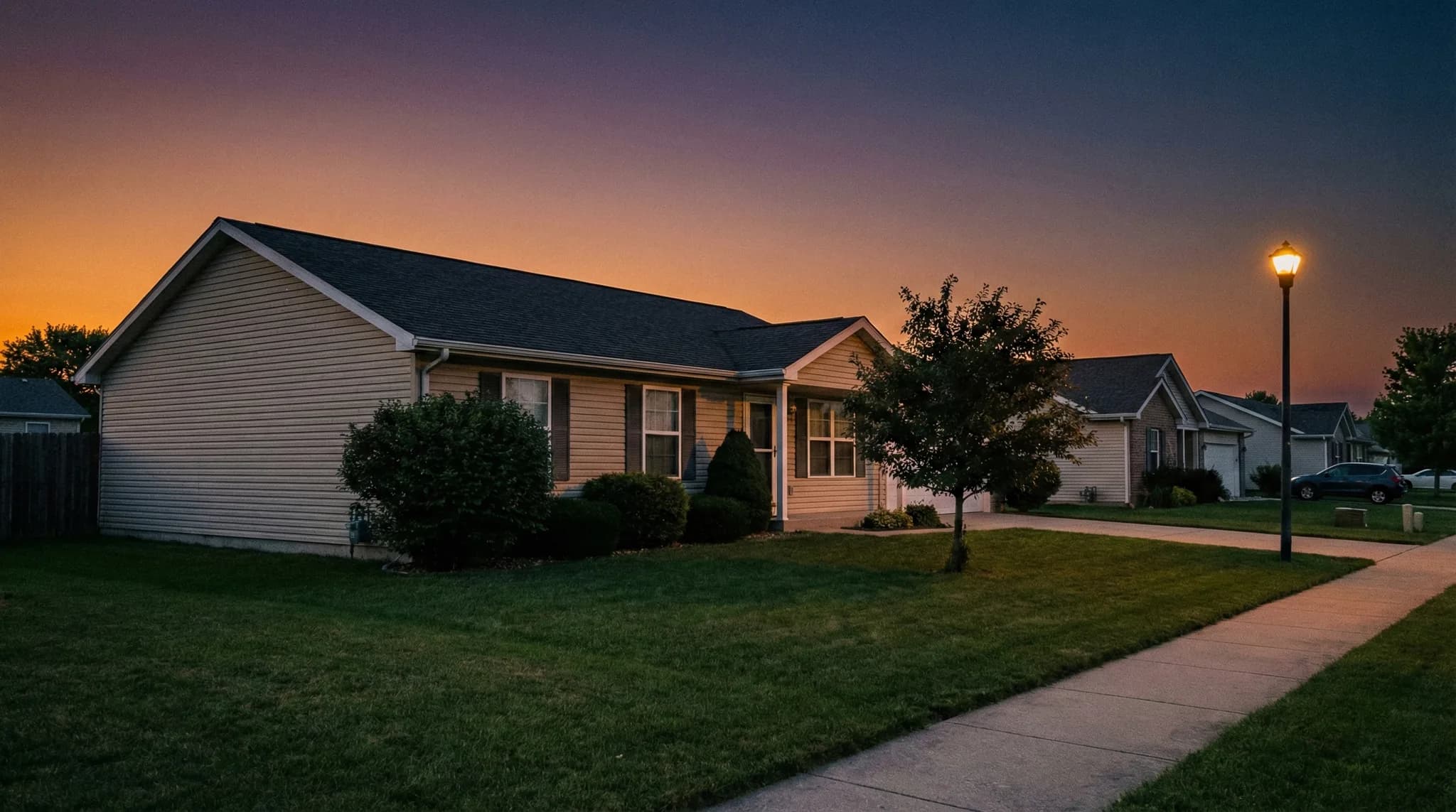 Home before permanent lighting