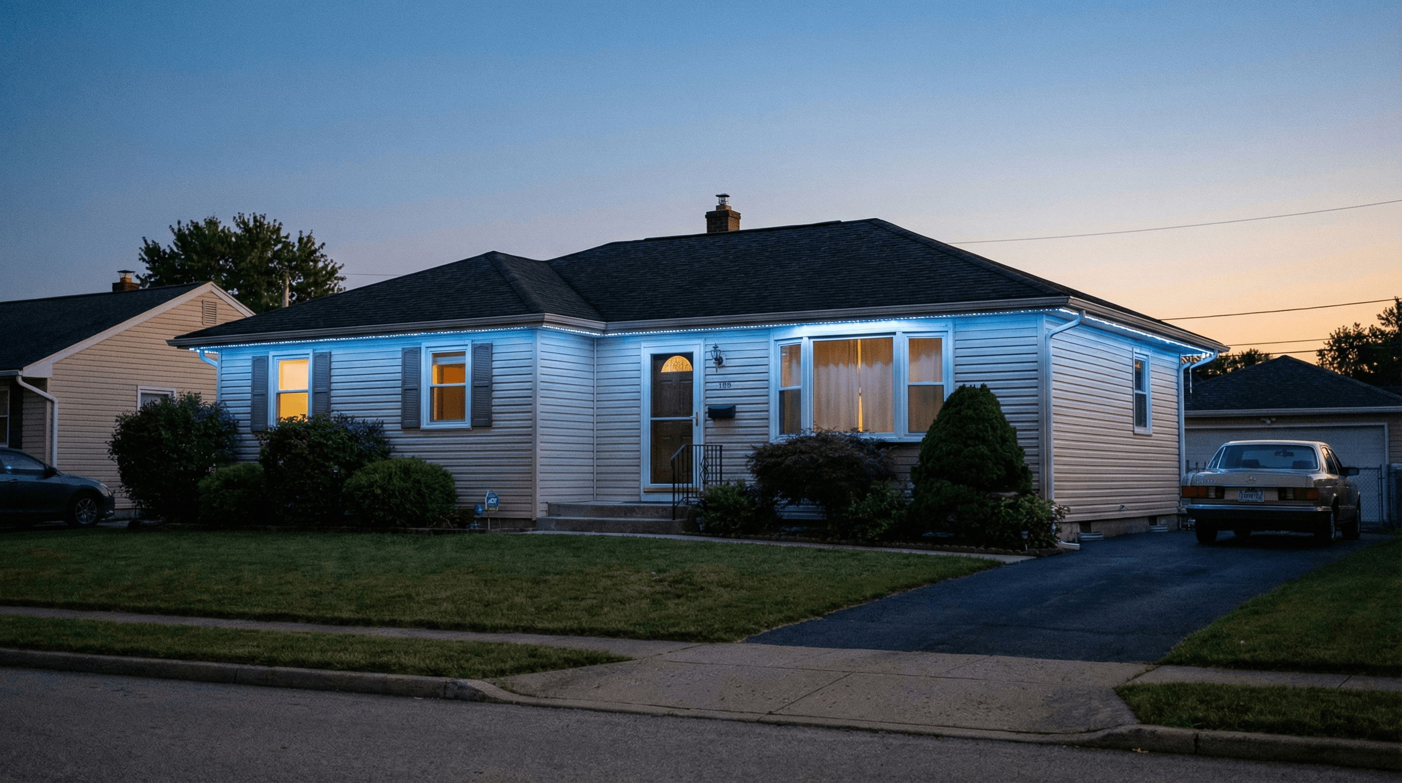 Beautiful home with permanent LED lighting