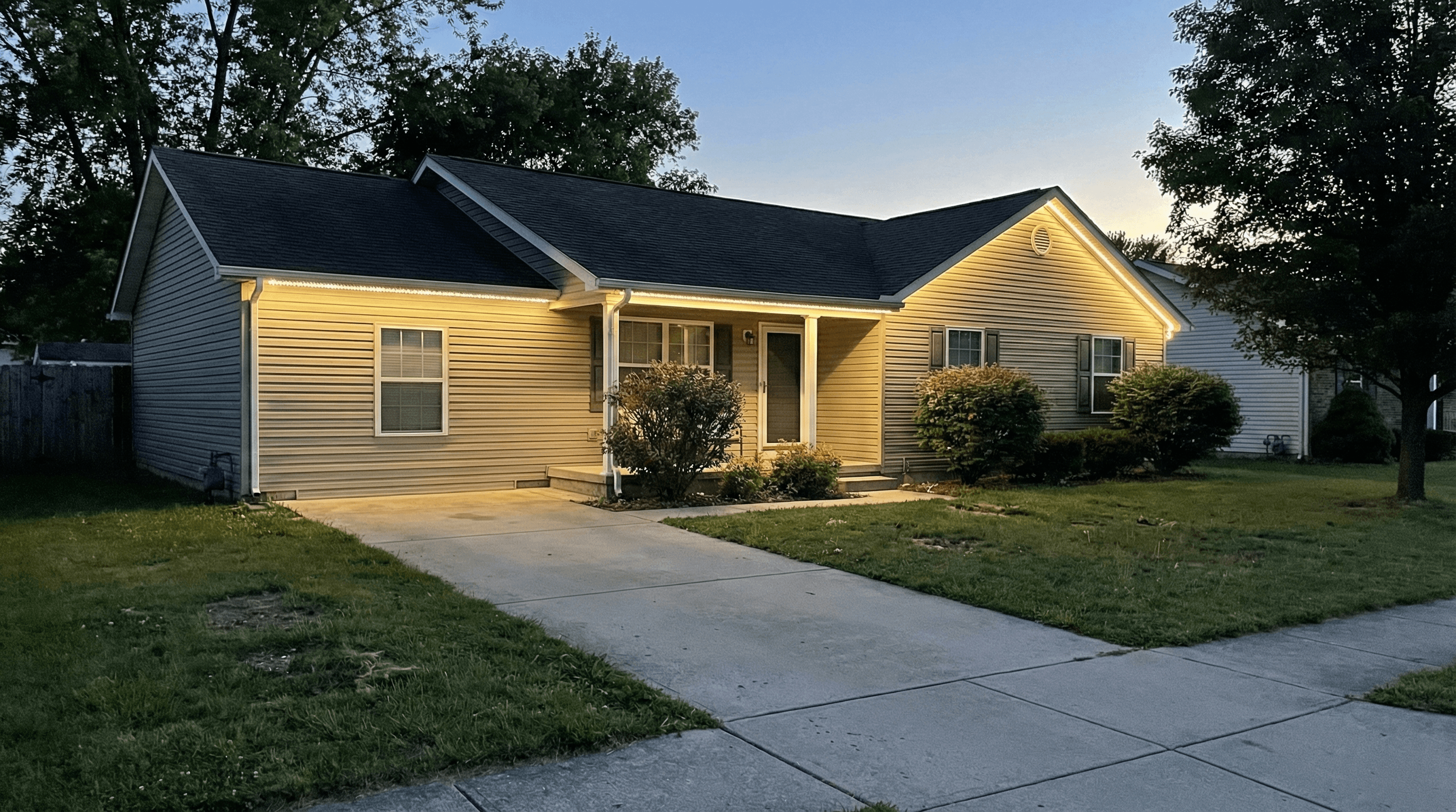 Professional permanent exterior lighting installation